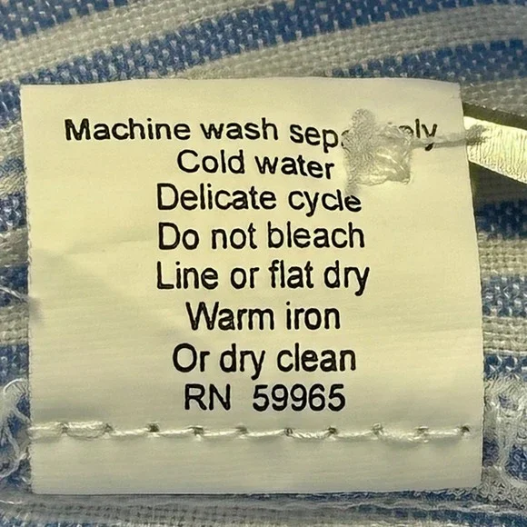 HIHO Bananakeet Blue Striped Linen Tunic Shirt Dress Long Sleeve size Large - Picture 9 of 9